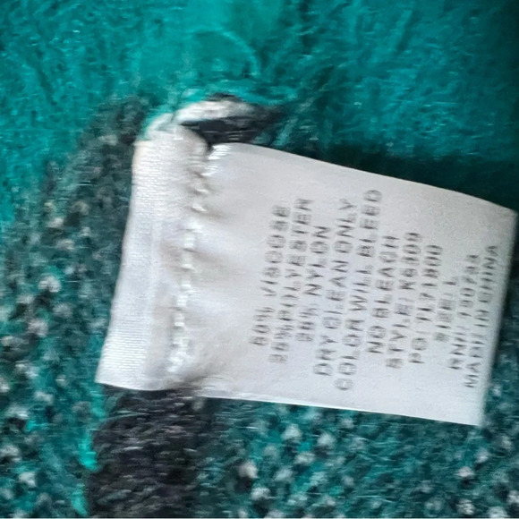 Umgee Plaid Herringbone Preppy Quirky Fuzzy Y2K Snap Button Cardigan Sweater Lg - Picture 10 of 12